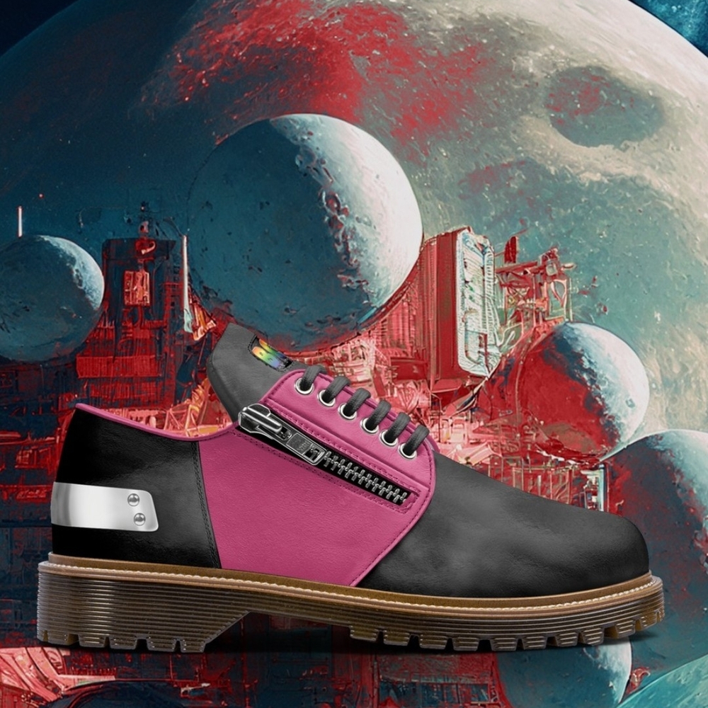 Elegant Black and Pink Men's Oxfords